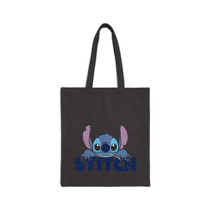 Stitch Character Tote Bag | Heavy Cotton Canvas Pouch, Playful Nostalgia image 4