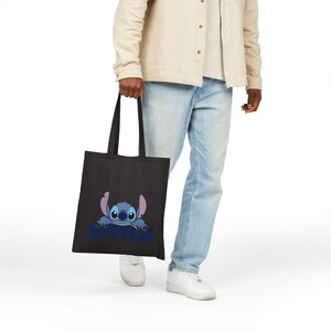 Stitch Character Tote Bag | Heavy Cotton Canvas Pouch, Playful Nostalgia image 8