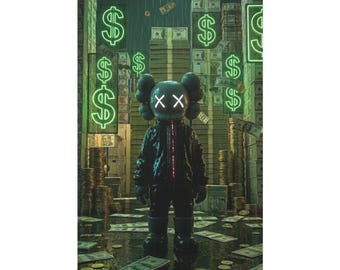 Dollar Theme Canvas Print Matte Stretched 1.25" | Money Art Wall Decor