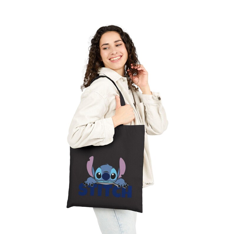 Stitch Character Tote Bag | Heavy Cotton Canvas Pouch, Playful Nostalgia image 10