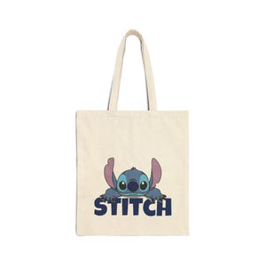 Stitch Character Tote Bag | Heavy Cotton Canvas Pouch, Playful Nostalgia image 2