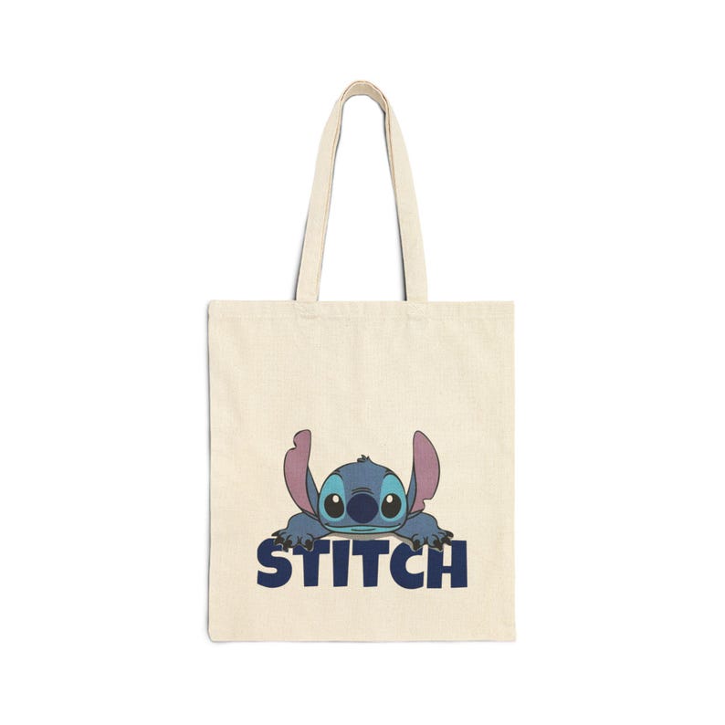 Stitch Character Tote Bag | Heavy Cotton Canvas Pouch, Playful Nostalgia image 2