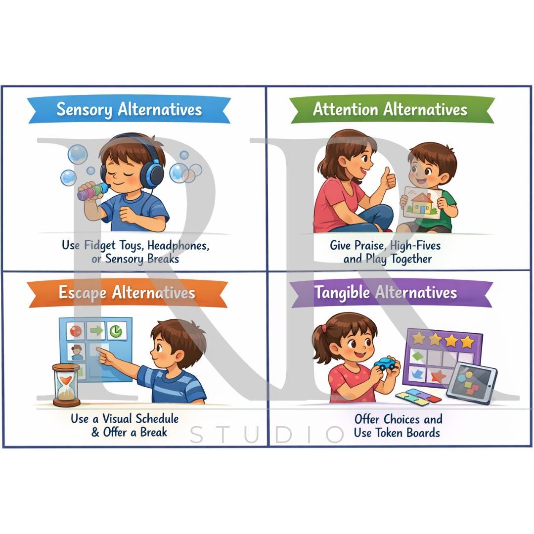 Aba Functions Spring ABA Functions of Behavior Visual | Autism Classroom Poster (digital ...
