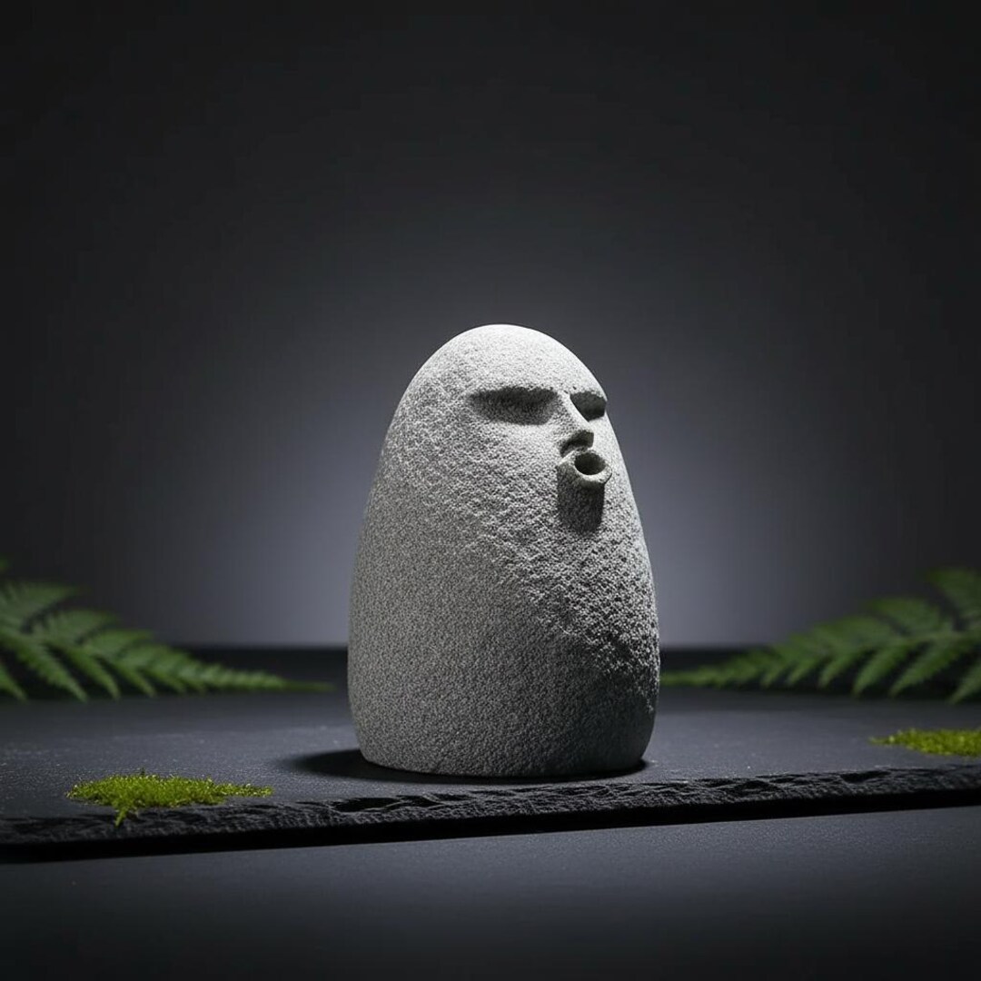 Quirky Rocks Quirky Stone Face Figurine – Retro Style Aquarium Decor & Bonsai ...