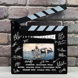 Interstellar Autographed Signed Facsimile Clap Board Prop - Iconic Sci-Fi Masterpiece Memorabilia Decor