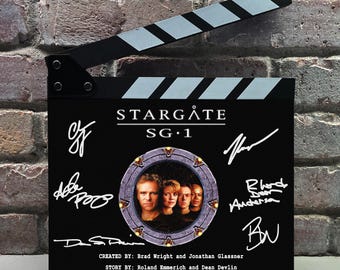 Stargate SG-1 Autographed Signed Facsimile Clap Board Prop - Iconic Military Sci-Fi TV Memorabilia Decor