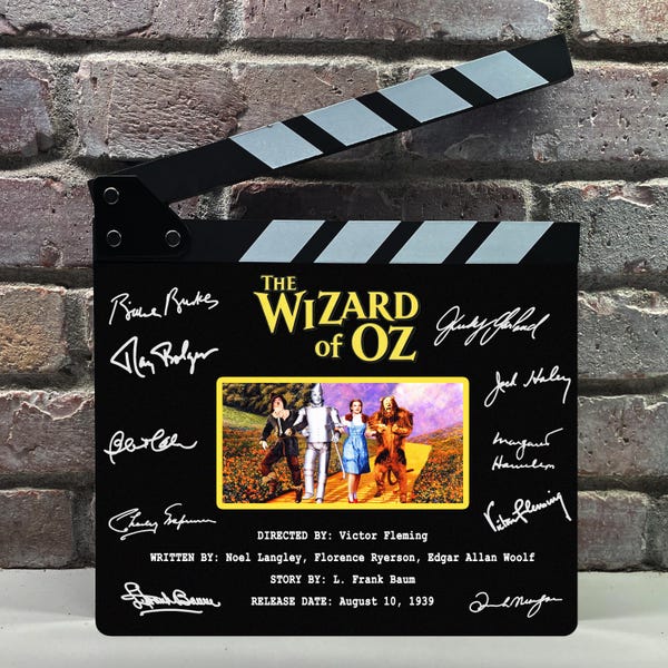 The Wizard of Oz Autographed Signed Facsimile Clap Board Prop - Iconic Fantasy Movie Memorabilia Decor