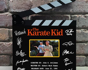 The Karate Kid Autographed Signed Facsimile Clap Board Prop - Iconic 80s Martial Arts Movie Memorabilia Decor