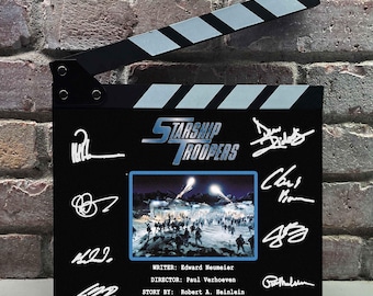 Starship Troopers Autographed Signed Facsimile Clap Board Prop - Iconic Sci-Fi Action Movie Memorabilia Decor