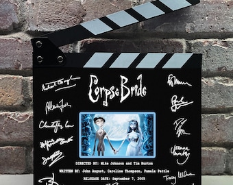 Corpse Bride Autographed Signed Facsimile Clap Board Prop - Iconic Stop-Motion Movie Memorabilia Decor