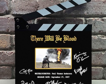 There Will Be Blood Autographed Signed Facsimile Clap Board Prop - Iconic Modern Epic Movie Memorabilia Decor