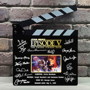 The Empire Strikes Back Autographed Signed Facsimile Clap Board Prop - Iconic Star Wars Sequel Memorabilia Decor