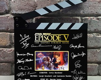 The Empire Strikes Back Autographed Signed Facsimile Clap Board Prop - Iconic Star Wars Sequel Memorabilia Decor