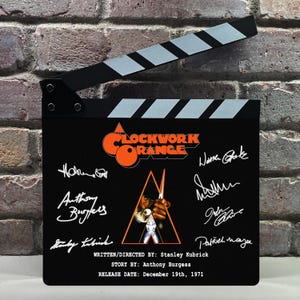 A Clockwork Orange Autographed Signed Facsimile Clap Board Prop - Iconic Dystopian Cinema Memorabilia Decor