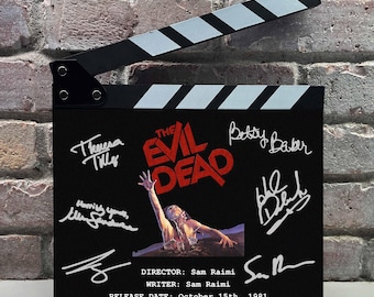 The Evil Dead Autographed Signed Facsimile Clap Board Prop - Iconic Cult Horror Movie Memorabilia Decor