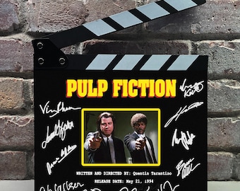 Pulp Fiction Autographed Signed Facsimile Clap Board Prop - Iconic Neo-Noir Crime Cinema Memorabilia Decor