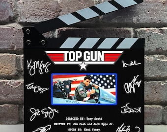 Top Gun Autographed Signed Facsimile Clap Board Prop - Iconic 80s Action Movie Memorabilia Decor