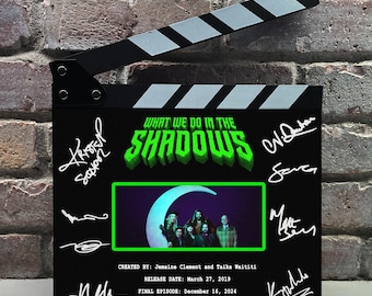 What We Do in the Shadows Autographed Signed Facsimile Clap Board Prop - Iconic Vampire Comedy TV Series Memorabilia Decor