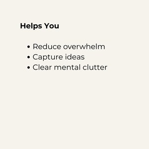 Brain Dump Worksheet Printable | Mental Clarity Planner | Overthinking ...