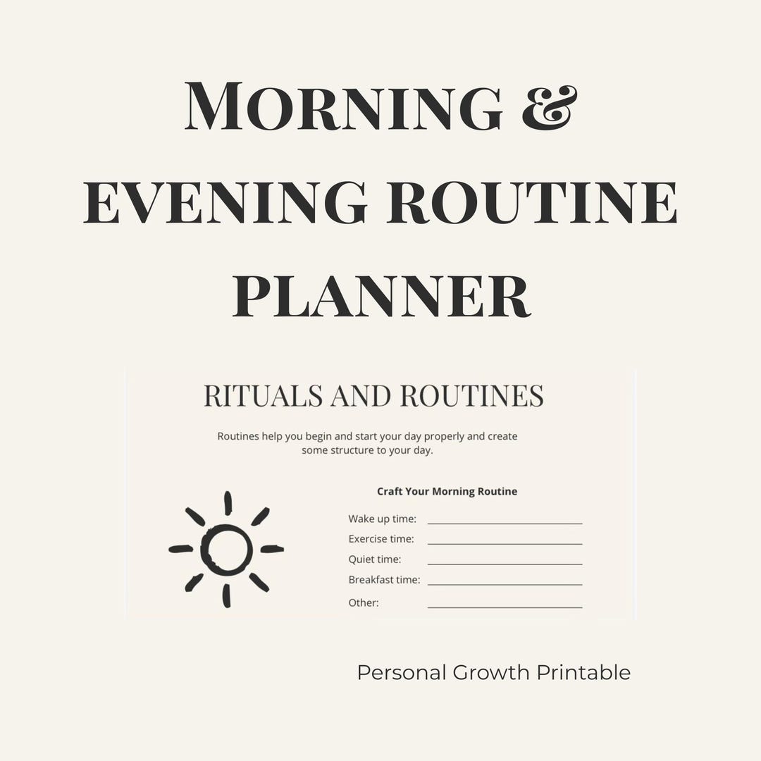 Evening Routine Workshee Morning & Evening Routine Planner Printable | Rituals and Routines ...