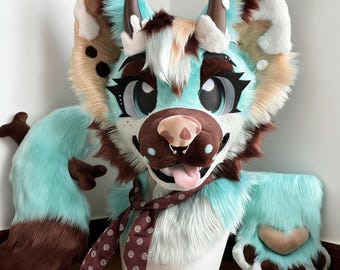 Custom Fursuit Head,  Custom Furry Costume, Handmade Fursuit with Head Paws Shoes Tail Body, Custom Animal Mascot All Species Available