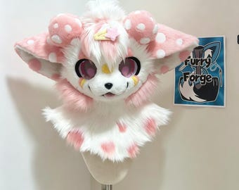 Cute Feline Fursuit Head - Custom Handcrafted Japanese Kemono Kig Furry Mask for Cosplay & Conventions, Color Customizable