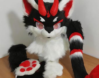 Fursuit Head, Cosplay Fursuit, Plush Kemono Fursuit Helmet,Fursuit Accessories , Fantasy Creature,Kigurumi Mask, Furry Gifts,Halloween Party