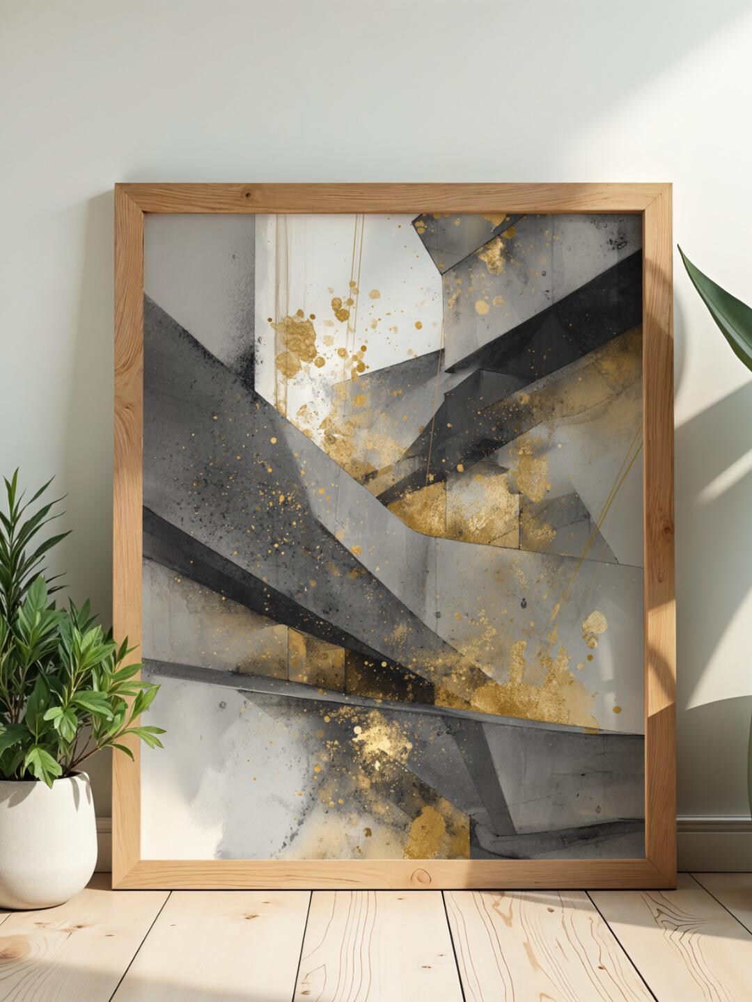 Abstract Art - Black and Gold - Etsy