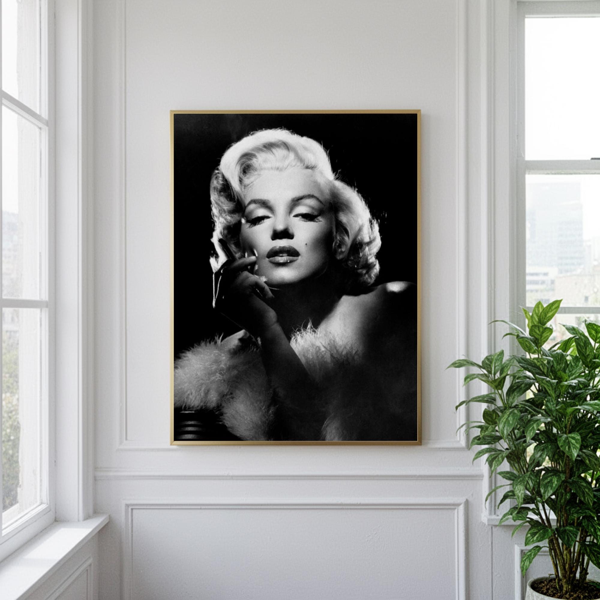 Marilyn Monroe Poster Black and White, Hollywood Glam Wall Art, Vintage ...