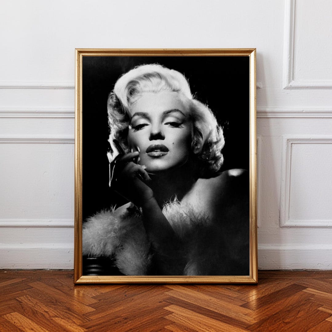 Marilyn Monroe Poster Black and White, Hollywood Glam Wall Art, Vintage ...