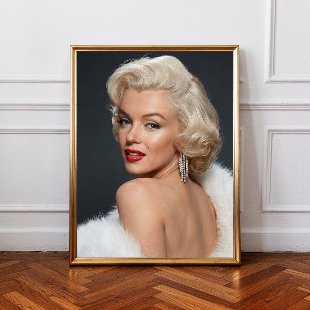 Marilyn Monroe Poster, Vintage Hollywood Glam Wall Art, Classic Movie ...