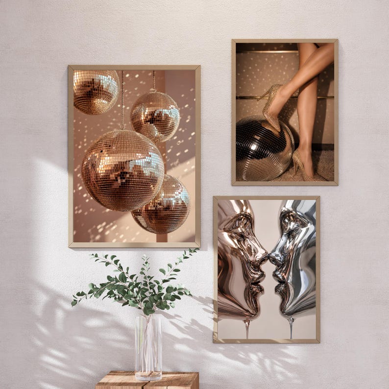 Discokugel-Wandbild, Spiegelkugel-Deko, Retro-Glamour-Fotografie, Disco-Ästhetik, Moderne Wohndeko, Wandbild für Musikzimmer, Studio-Deko Bild 6