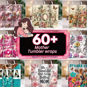 70+ Mother's Day Tumbler Wrap Mega Bundle, Mom Life Tumbler, Love Mom Wrap, 20oz Sublimation Designs, Mother's Day, Floral Mom Tumbler PNG