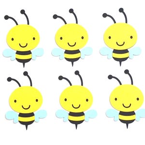 12 Bee Die Cuts, Bumble Bee Die Cuts, Bee Cutout, Bees Cut Outs, 3&quot; or 4&quot;