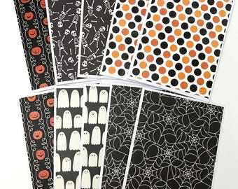 Halloween Notecards and Envelopes Set of 10, Blank Cards, 4 1/4” x 5 1/2”