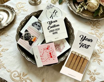 Personalized Matchbook, Custom Logo Matchbox Favor, Logo/Text Matches for Wedding, Party, Corporate Event & Guest Gifts, Business Favors