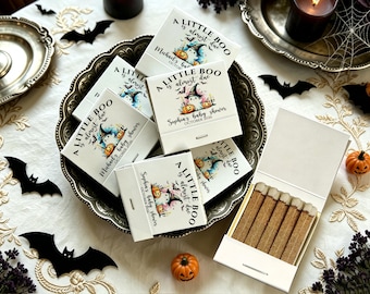 A Little Boo Is Almost Due Matchbooks, Halloween Baby Shower Matchbook Favors, Ghost Pumpkin Party Gifts, Fall Baby Sprinkle Guest Favors