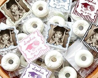 Personalized Graduation Mint Favor, Class of 2026 Mint Candy Favors, Custom Photo Graduation Party Favor, Childhood Graduation Treat Label