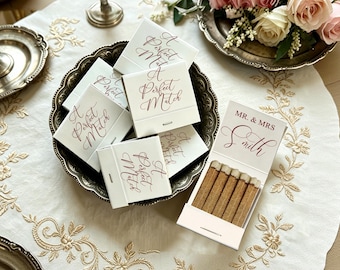 A Perfect Match Wedding Matchbooks, Personalized Matchbook Favors, Mr and Mrs Bridal Shower Favors, Reception Table Guest Gifts