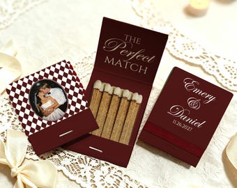Custom Photo Matchbook Favors, Personalized Wedding Matches with Picture, The Perfect Match Guest Gifts, Bridal Shower & Engagement Favor