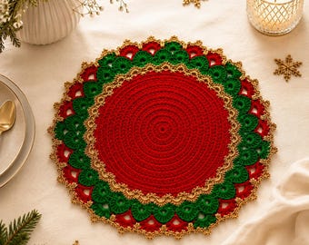 Crochet Round Placemat Pattern | Mandala Doily Table Mat PDF