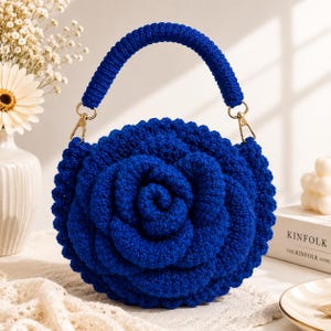 Mega Rose Häkeltasche Muster - 3D Floral Geldbörse Anleitung (Digitaler Download)