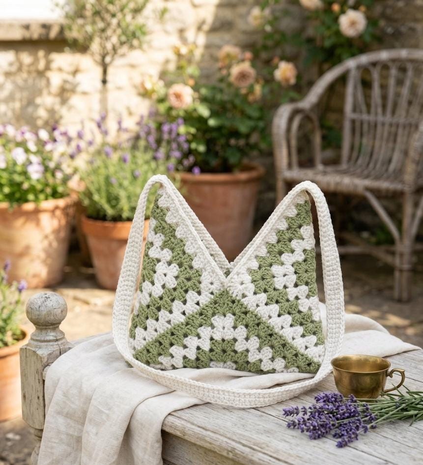 Boho Granny Square Bag Crochet Pattern | PDF Tutorial | Shoulder Bag ...