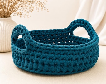 Crochet Basket Pattern | T-Shirt Yarn Storage Basket