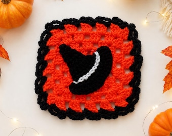 Witch Hat Granny Square Crochet Pattern, Halloween PDF