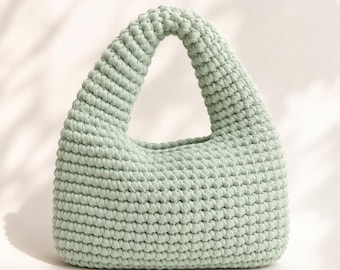 Chunky Crochet Bag Pattern | Shoulder Purse PDF | T-Shirt Yarn Tutorial | Beginner Friendly Digital Download