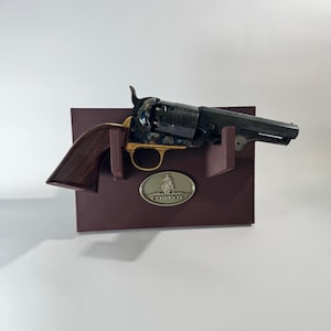 Cowboy Revolver Display Stand Wall Mount, Western Gun Holder, Single Action Pistol Rack, Rustic Gift