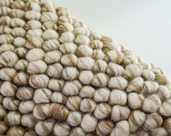 Chunky Wool Rug, Pebble Wool Area Rug, Handwoven Neutral Rug, Thick Textured Carpet, Scandinavian Boho Rug, Handmade Luxury Decor