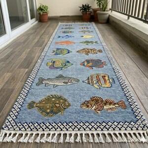 hand knotted fish rug