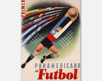 Poster vintage dei Giochi Panamericani di Calcio del 1952 - Stampe classiche opache per gli appassionati di calcio di tutto il mondo